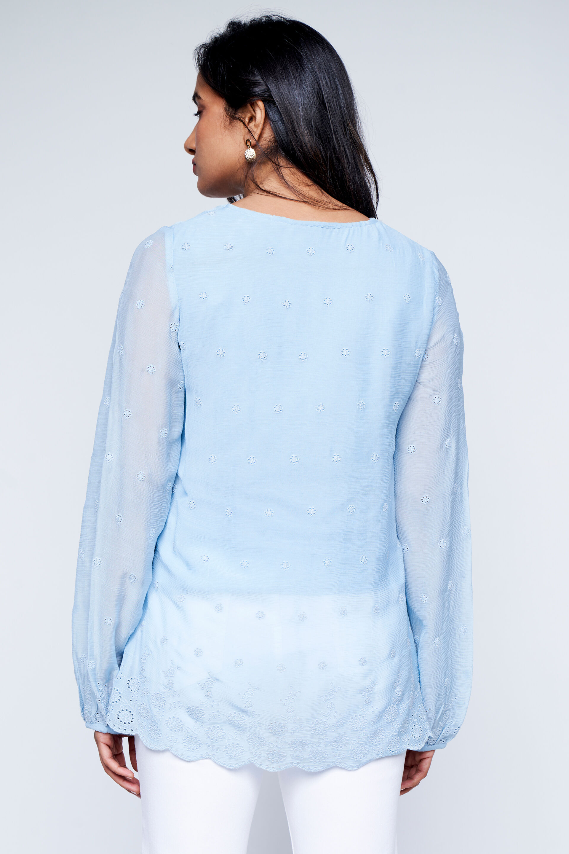 Powder Blue Flounce Top, Powder Blue, image 4